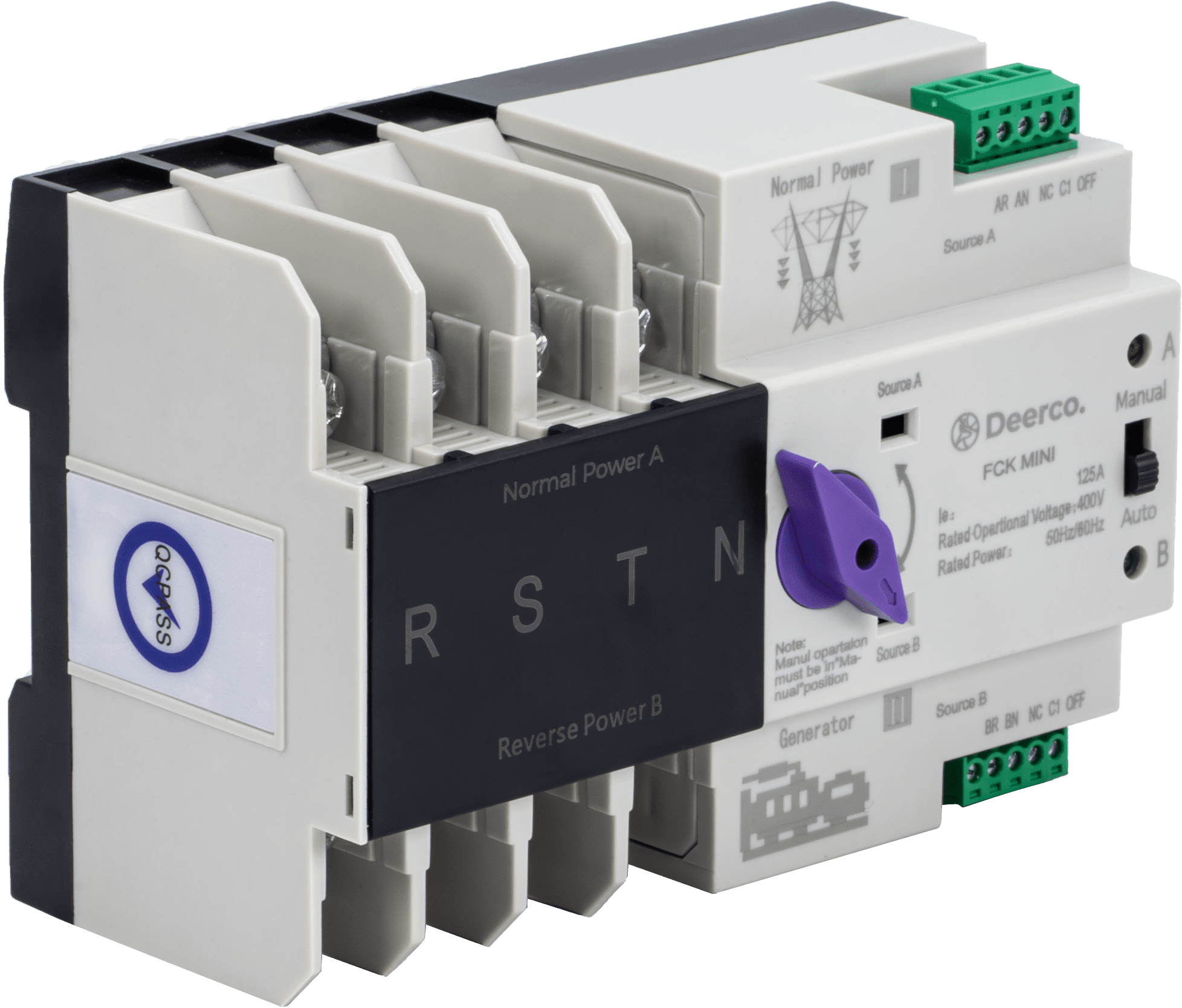 Derko 4 Kutuplu Mini Otomatik Transfer Şalteri